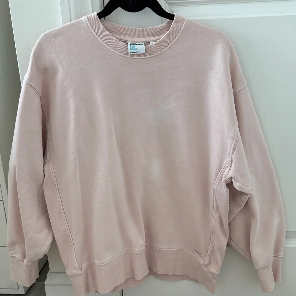 TNA Soft Pink Sweatfleece Crewneck - Picture 1 of 3